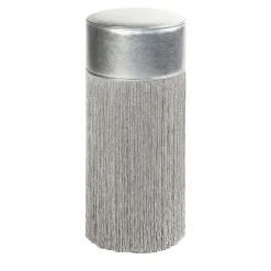 Sgabello da bar in pelle metallizzata argento lucido di Lorenza Bozzoli*Lorenza Bozzoli Couture Hot