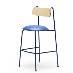 Sgabello da bar Lena Sg-75 blu e frassino naturale di Designerd*Chairs & More Sale