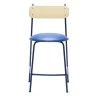 Sgabello da bar Lena Sg-65 blu e frassino naturale di Designerd*Chairs & More Outlet