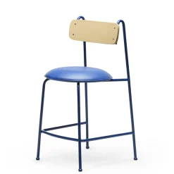 Sgabello da bar Lena Sg-65 blu e frassino naturale di Designerd*Chairs & More Outlet