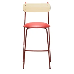 Sgabello da bar Lena Sg-75 rosso e frassino naturale di Designerd*Chairs & More Best