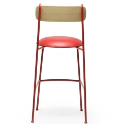 Sgabello da bar Lena Sg-75 rosso e frassino naturale di Designerd*Chairs & More Best
