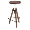 Sgabello da bar regolabile Ello in noce massello e ferro*Riva 1920