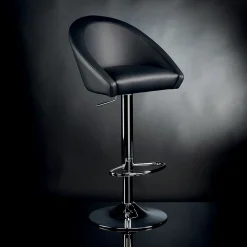 SGABELLO DA BAR RUSTY IN PELLE NERA*VGnewtrend Hot