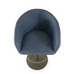 Sgabello da bar ZOE in pelle blu*Borzalino Discount