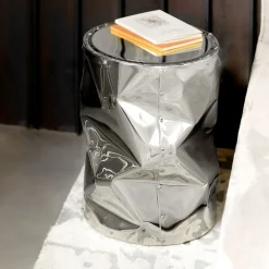 Sgabello In Alluminio Cromato Stropicciato #2*Opinion Ciatti Online