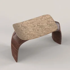 Sgabello in legno e bronzo fuso marrone Bayou #1*Edizione Limitata by Simone Fanciullacci Hot