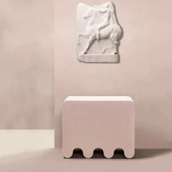 Sgabello in pelle rosa ossica*Giobagnara Best