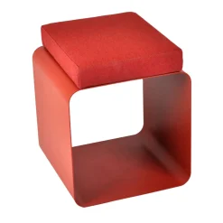 Sgabello in velluto rosso*Medulum Outlet