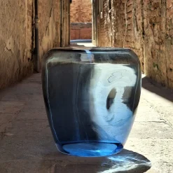 Sgabello Isola in vetro di Murano blu*Kanz Architetti Discount