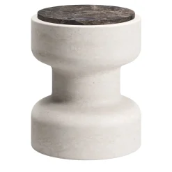 Sgabello Tivoli in travertino e marmo di Ivan Colominas*MMairo Online