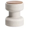 Sgabello Tivoli in travertino e noce di Ivan Colominas*MMairo Online