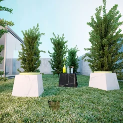 Sgabello Trape Carrara con Seduta Gialla di Sissy Daniele*Dimarmo New