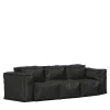 Sibylia Black Leather Sofa*Secolo Hot