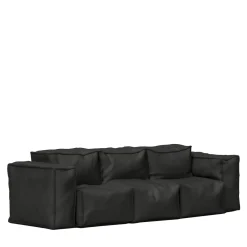 Sibylia Black Leather Sofa*Secolo Hot