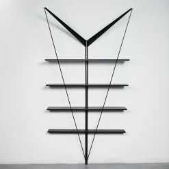 Sistema di Mensole da Parete Angelo Necessario in Acciaio Nero*Paolo Pallucco Online