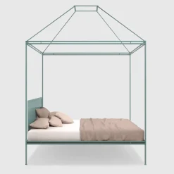 Sommo Letto Matrimoniale con Baldacchino in Ferro Azzurro*Lispi Best