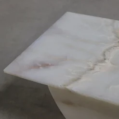 SST017-1 Tavolino da caffè in marmo bianco onice*Stone Stackers Outlet