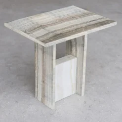 SST016-4 Tavolino invisibile in marmo avorio e onice velluto*Stone Stackers Clearance