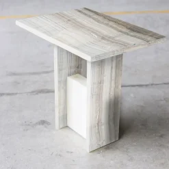 SST016-4 Tavolino invisibile in marmo avorio e onice velluto*Stone Stackers Clearance