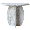 SST023 Tavolino rotondo in marmo Calacatta Oro*Stone Stackers Online