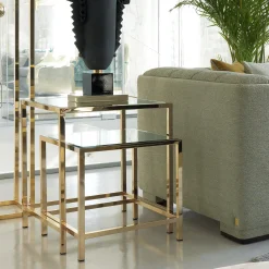 T140 Set di 2 tavoli a incastro con piano a specchio*Zanaboni Discount