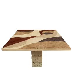 Tarsia Tables Tt4 Tavolo quadrato policromo di Mascia Meccani*Meccani Design Best