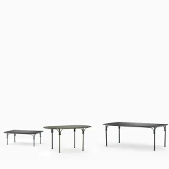 Tavolario Tavolino rettangolare in ferro battuto grigio*Dante Negro Outlet