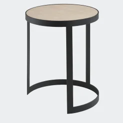 Tavolinetto Basso Bea con Struttura in Ferro Top in Legno*Mila Maurizi Discount