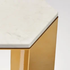 Tavolino Alato in oro e marmo bianco di Antonio Saporito*V.L. Lavorazioni In Ferro Sale