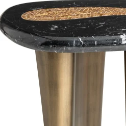 Tavolino Alto Leon con Piano in Marmo Nero Marquina*Sicis