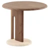 Tavolino Ambrogio Basso in noce Canaletto con base in marmo travertino*Morica Design Sale
