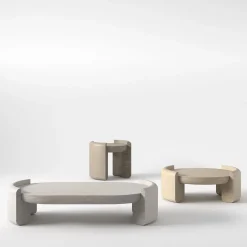 Tavolino Basso da Caffè Fuente in Pietra Leccese di Studio Aretai #1*Pimar Limestone New