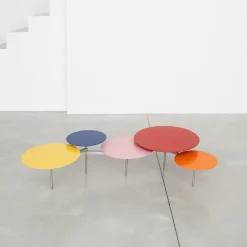 Tavolino Basso Snake 5 Multicolore in Acciaio di Carlo Contin #2*Meritalia