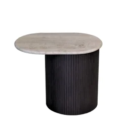 Tavolino Bitta con piano in marmo travertino di Libero Rutilo*Morelato New