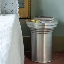 Tavolino Capitello in Alluminio Spazzolato*Caspal Clearance