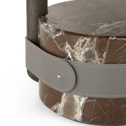 Tavolino Champignon in marmo rosso Lepanto e rovere*Morica Design