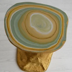 Tavolino Charles in Legno Verde Chiaro e Oro*Cupioli Outlet