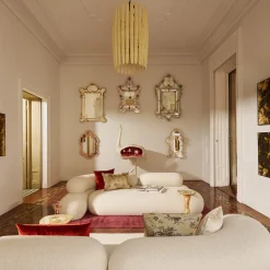 Tavolino Charles in Legno Verde Chiaro e Oro*Cupioli Outlet