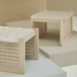 Tavolino con piano in marmo Raquette 183 di Cristina Celestino*Billiani 1911 Online