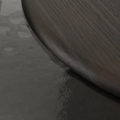 Tavolino da caffè Egg Basso grigio e ovale con piano in vetro*Morica Design New