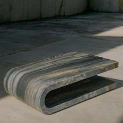 Tavolino da caffè Fold in marmo Calacatta Midnight*Etamorph Hot