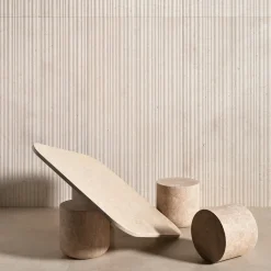 Tavolino da caffè in marmo beige Porto Square*Luce Di Carrara