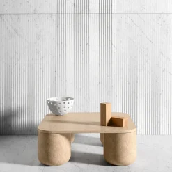 Tavolino da caffè in marmo beige Porto Square*Luce Di Carrara