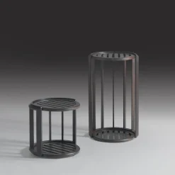 Tavolino da Caffè Lucio Basso Rotondo da Esterno in Iroko*Annibale Colombo