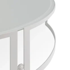 Tavolino da Caffè per Esterni Iconic Rotondo in Vetro Arctic White*Versace Home Sale
