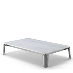 Tavolino da caffè per esterni in marmo di Carrara e alluminio Moonlight*Exteta Sale