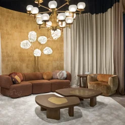 Tavolino da caffè Yang a forma fluida con inlay in ottone*Chiara Provasi Discount