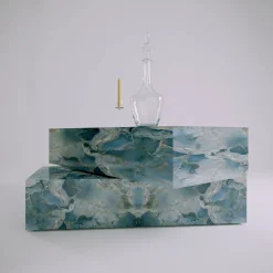 Tavolino Dualis in Onice Azzurro di Sissy Daniele*Dimarmo Discount