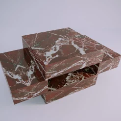 Tavolino Elysium in Marmo Rosso Levanto di Sissy Daniele*Dimarmo New